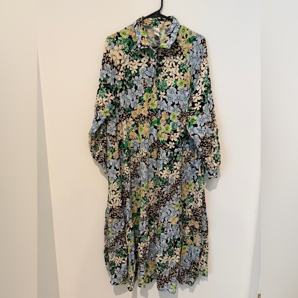 H&M Floral Midi Dress - Multicolor